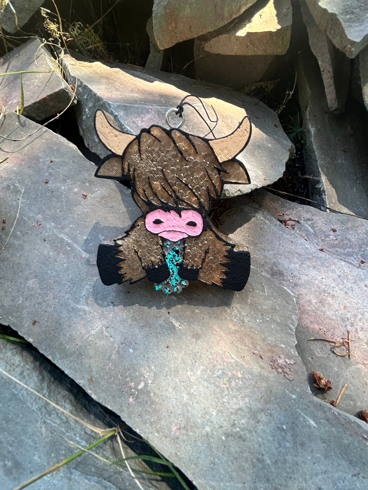 Highland Cow turquoise